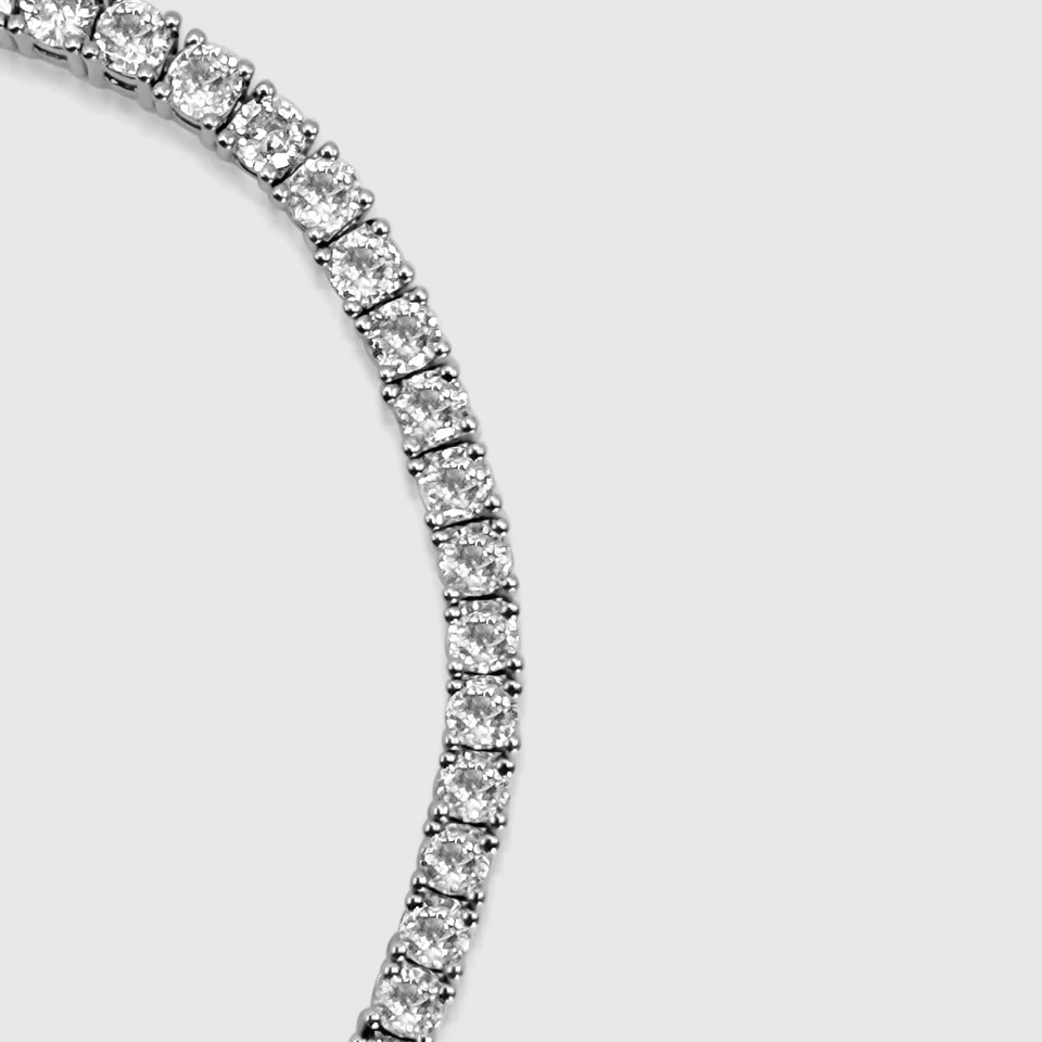 Diamond Tennis Bracelet Minimalist Chain 18K White Gold Luxury Jewelry 7” -DVNCI - Image 2 of 4