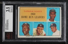 1961 Topps League Leaders Ernie Banks Hank Aaron Eddie Mathews BVG 3.5 HOF 5l2