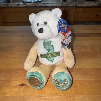 New Jersey State Quarter Coin Bear - 3rd State. Plush 8'' Limited Treasures.