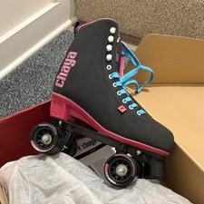 Chaya Kismet Barbiepatin Roller Skates Black Pink with Blue Laces size EU42-US10
