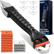 Silicone Caulking Tool Kit 3-in-1: Grout Silver-black 3 in 1 Caulk