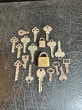 Lot of 16 Vintage Keys and Locks Various Sizes And Shapes