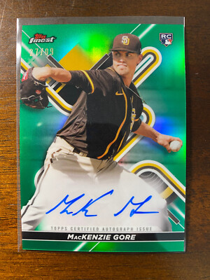 acgカード　　FP1⭐︎20       美品 2022 Topps Finest Mackenzie Gore #FA-MG Auto RC Rookie True Green