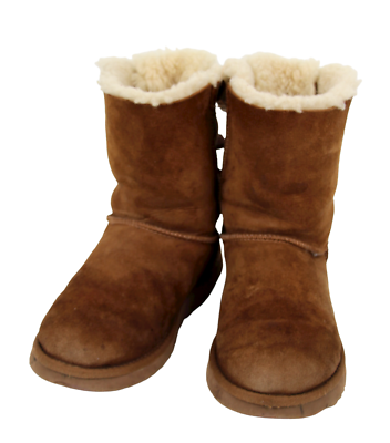 UGG BROWN GENUINE LEATHER SHEEP FUR SHEARLING BACK TIES  display picture 2