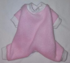 Pink Fleece Pajamas PJ's Dog Puppy Teacup Pet Apparel Clothes XXXS - Large