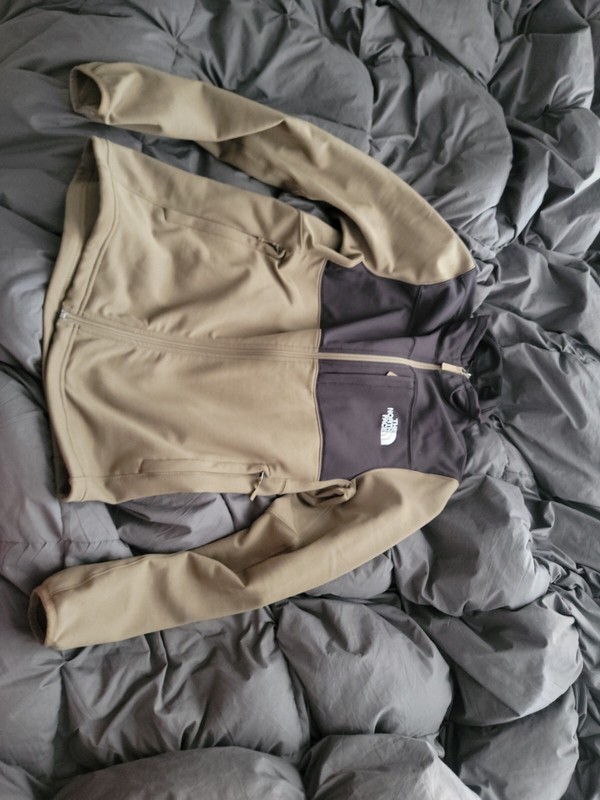north face jacket womens small Olive And Black Full Zipper Zipper Pockets