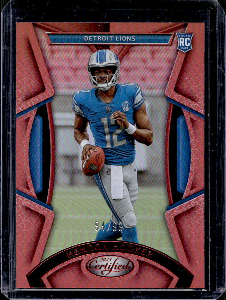 2023 Panini Certified Hendon Hooker Red Mirror RC #94/99 #150 Lions