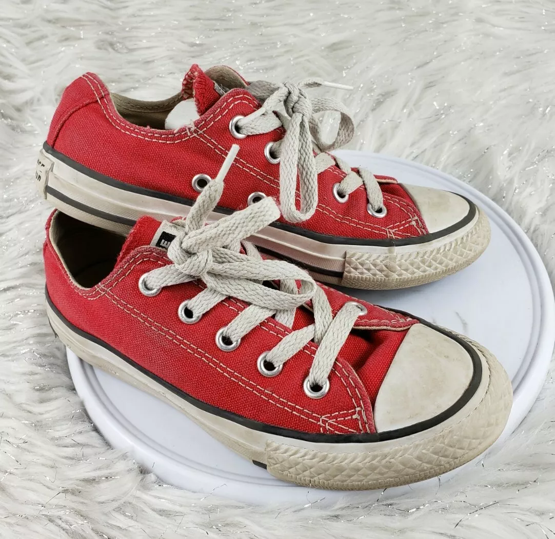 CONVERSE ALL STAR Red Youth Size 12 Sneakers eBay