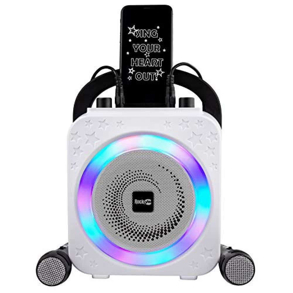 Macchina per karaok bluetooth ricaricabile a 10 watt Rockjam con due microfoni,