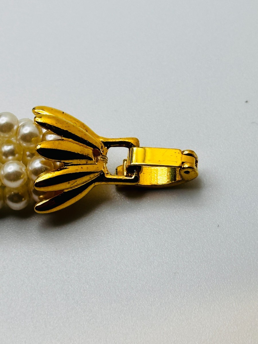 Montre Bracelet Vintage ROCCO Années 80 - Plaqué Or Avec Perles - Pour Femme - Occasion