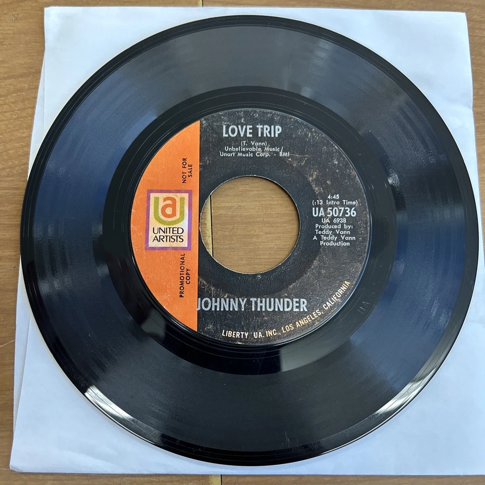 Soul Promo 45 ~ Johnny Thunder - Love Trip / Power to the People ~ UA50736 ~ VG Foto 2 de 2