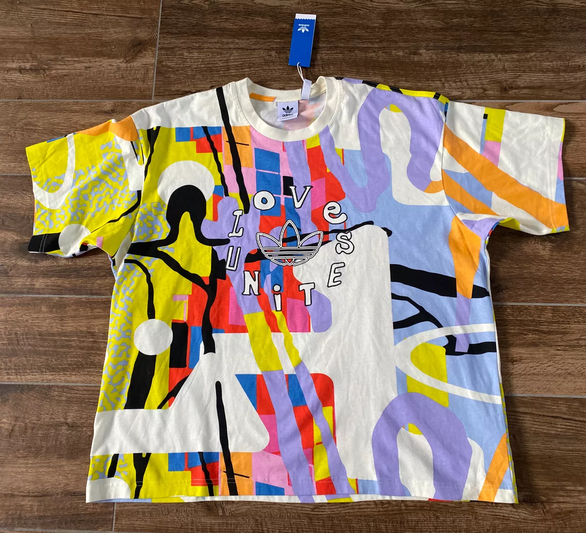 Multi coloured hotsell adidas t shirt