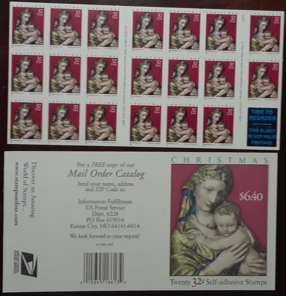 Combo 3x20 = 60 of Christmas MADONNA & CHILD 32¢ US Stamps # 3112a, 3176a, 3244a - Image 2 of 4