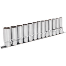 Image of Sealey 13 Piece 1/2" Drive Deep Lock On Hexagon Socket Set