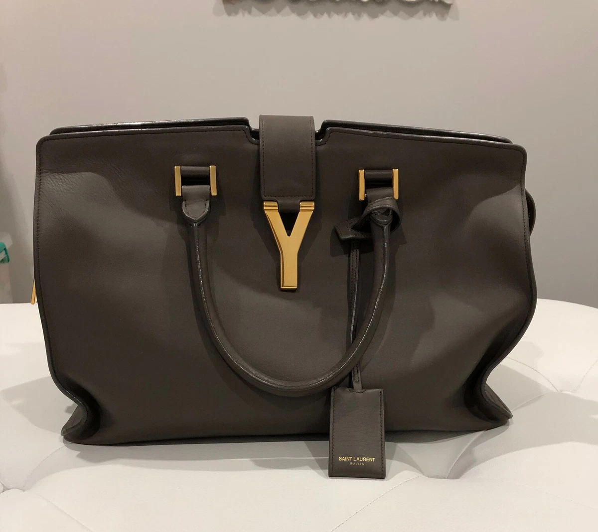 Yves Saint Laurent Chyc Cabas Tote Large Grey Bag YSL