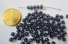 Perlas cristal facetado 4 x 3 mm X 50 UNIDADES gris oscuro abalorios