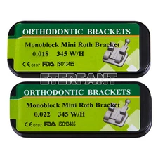 20PCs TERFANT Dental Ortho Bracket Brace Mini ROTH 018/022 Monoblock MIM 345Hook