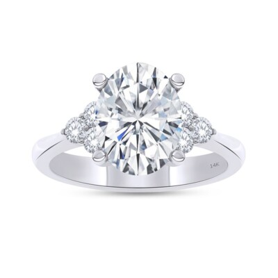 3 Ct GIA Authenticated Lab-Grown Oval Solitaire 14K White Gold Engagement Ring
