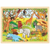 "Goki Einlegepuzzle \"Afrika\" 57892 - Holzspielzeug Puzzle 48 Teile"