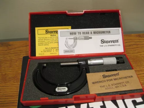 STARRETT 436.1XRL-2 MICROMETER 1"-2" CARBIDE .001 MACHINIST TOOLS