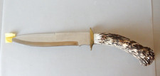 Large Staghorn Handle Bowie Knife 14" Long, 8.25" Blade NEVER USED