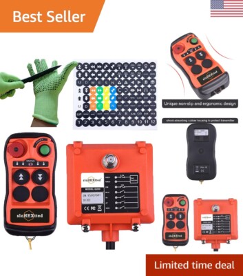 2 Button Industrial Wireless Overhead Crane Remote Control Kit 12V 24V Radio ...