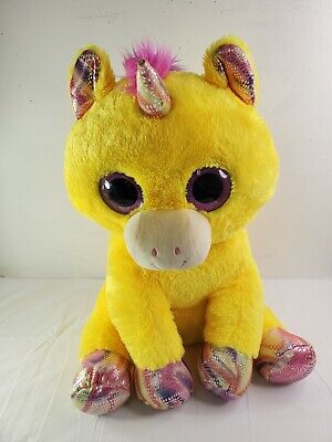 Pink Unicorn Cat Plush Stuffed Animal Toy Rainbow 13 Yellow Star Fiesta