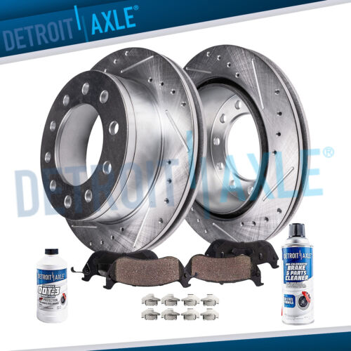 For 2002-2004 VW Passat 288mm Front DRILLED SLOTTED Rotors and Ceramic Brake Pad - Picture 1 of 8