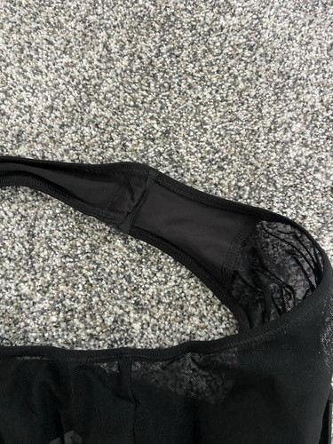 BCBG Maxazria Damen-Body schwarz Wildlederimitat neu mit Etikett Medium Netzseiten ärmellos - Bild 4 von 7