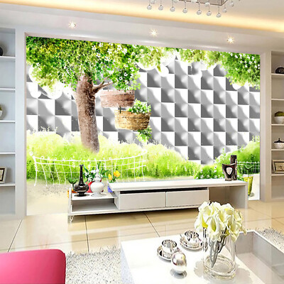 3D Tree Grass ZHUA2746 Wallpaper Wall Murals Removable Self-adhesive Zoe