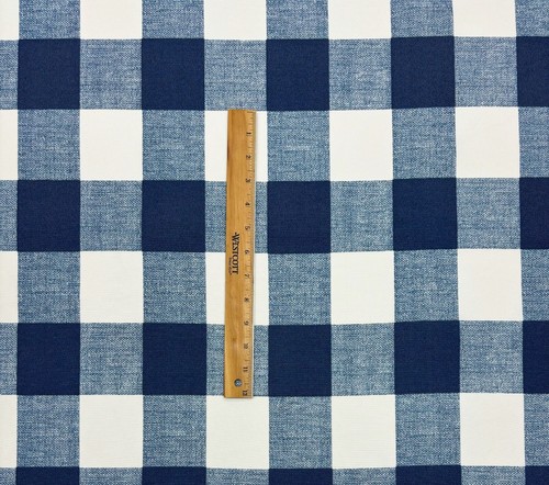DESIGNER ANDERSON ZAFFRE BLUE CHECK WHITE PLAID OUTDOOR FABRIC BY YARD 54"W - Picture 4 of 7