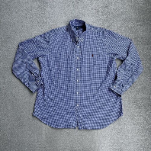 RALPH LAUREN Herren Hemd Shirt Extra Large Relaxed Fit Stretch Logo 19710 Blau - Bild 1 von 9