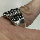 Beautiful Ladies Sterling Silver Genuine Black Diamond Belt Buckle Ring — photo 3