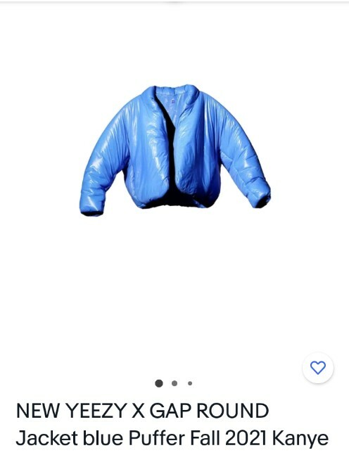 YEEZY X GAP ROUND Jacket Blue Puffer Fall 2021 Kanye West Size large. L In Stock image 4