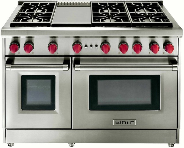 Wolf Gr486g 48 Inch Stainless Steel 6 Burner Freestanding Natural