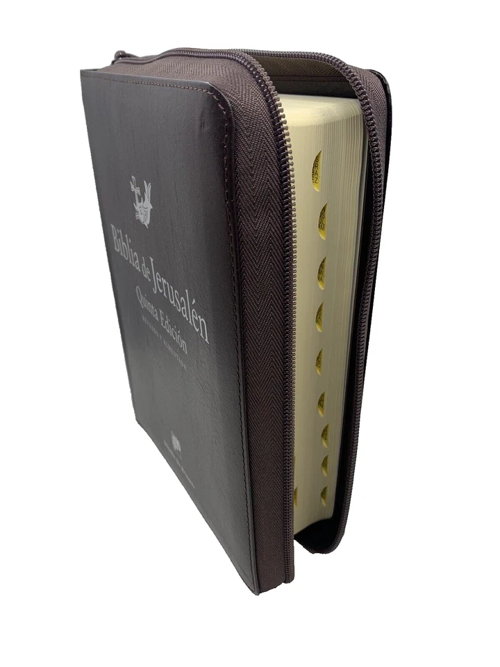 Biblia de Jerusalen con Cierre Quinta Edicion imit piel cafe indice catolica - Image 3 of 4