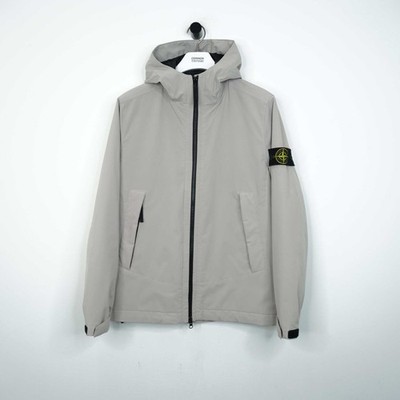 Stone Island graue Primaloft Softshelljacke mit Kapuze - Medium
