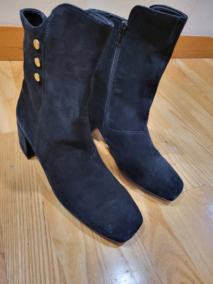 Gabor Boots Women's Mid Calf Suede Leather Black Booties Size M US UK 