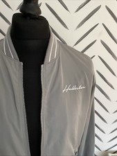 Hollister Y2K Men’s Grey Bomber Jacket Coat Lightweight Size Medium