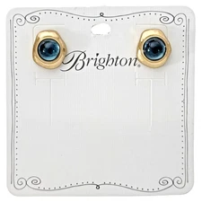 Brighton Neptune's Rings Post Stud Earrings JE6942 GOLD/BLUE NWT $52