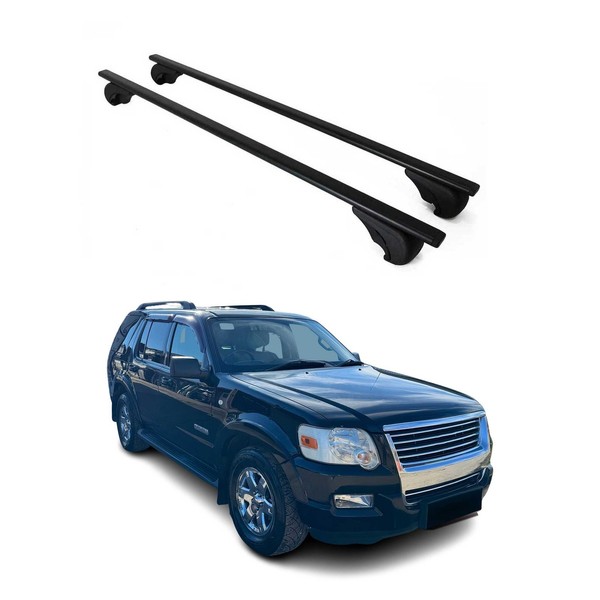 DachträGer GrundtäGer FüR Ford Explorer 2006-2010 75Kg Metall Schwarz 2 Tlg-image