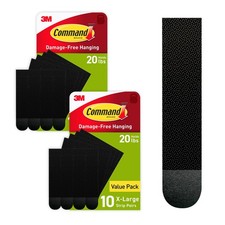 Command 20 Lb XL Heavyweight Picture Hanging 10 Pairs Pack of 2 , Black