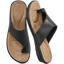 Summer Flat Sandals for Women: Comfortable Walking Dressy Slides for 2026 - L...