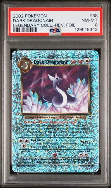 Pokemon PSA 8 Dark Dragonair 38/110 Legendary Collection Reverse Holo New Cert