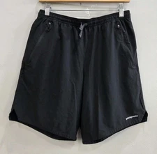 Patagonia Nine Trails Men’s Lined Black Shorts Size Medium 8” Inseam Zip Pockets