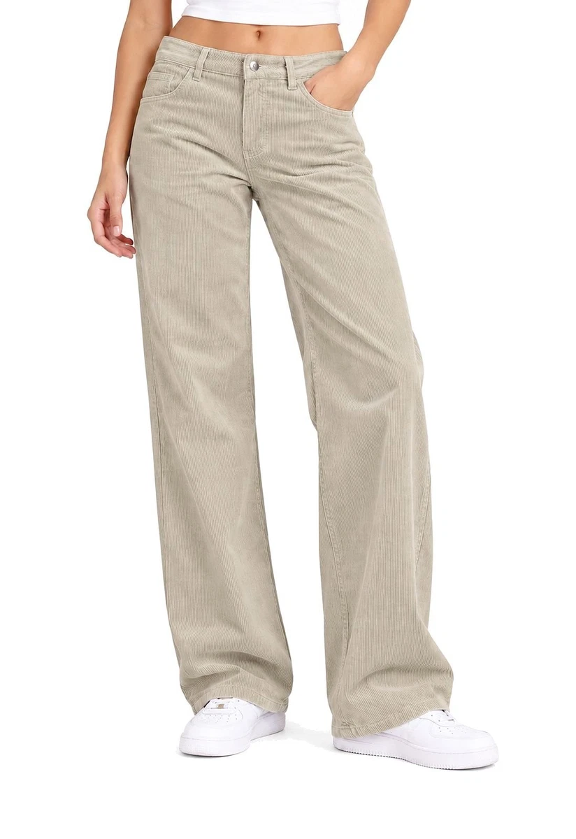 Hailys Damen Wide Leg Cordhose Damenhose Hose mit weitem Bein Pants Ma44ddy Cord
