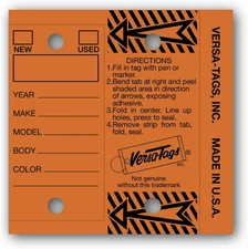 Versa-Tags Genuine Key Tags (Half-Pack) 125 Key Tags & Key Rings per Box (Orange