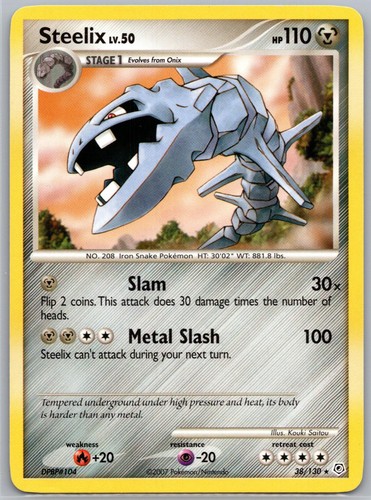 Steelix 38/130 Rare Diamond & Pearl Pokemon Lightly Played