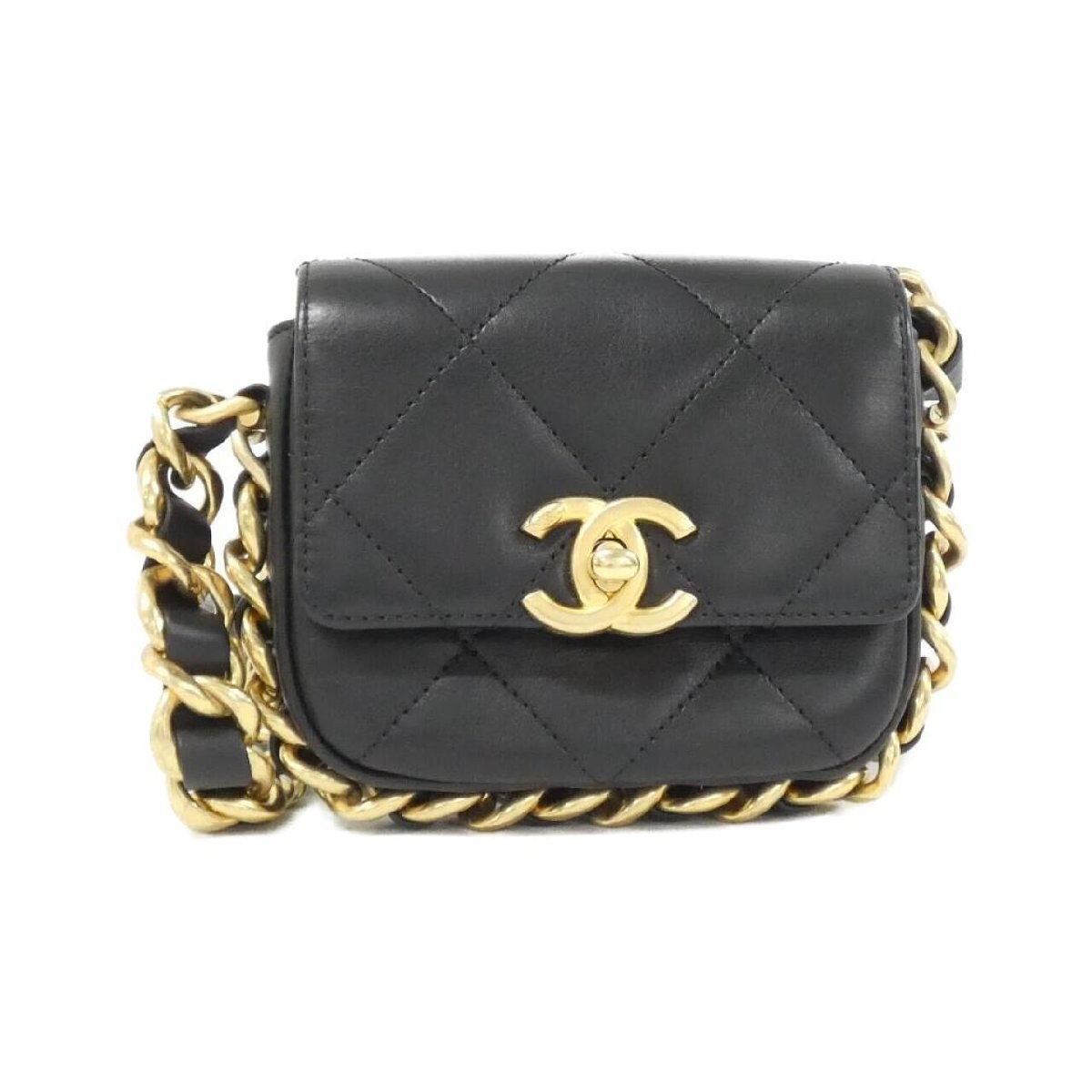 CHANEL AS2833 Leather Shoulder Bag with Chain Strap  