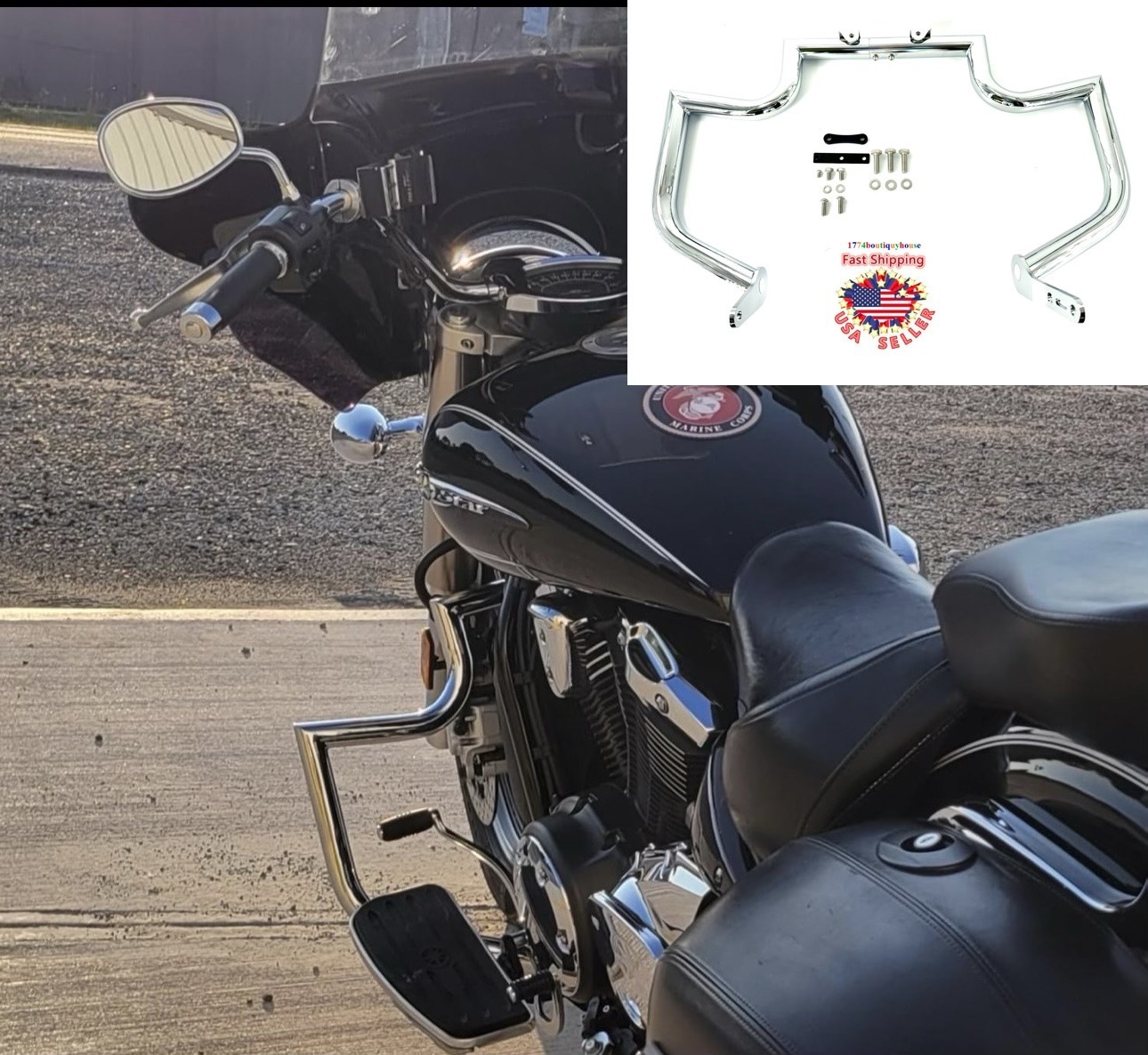 1.5 Yamaha V Star 1300 CT Tourer Deluxe Highway Crash Bar Engine Guard 01-1245